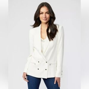 Paige Karissa Blazer In Ecru - Elegant White Women's Blazer